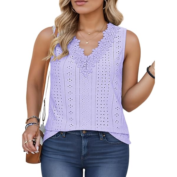 Womens Plus Size Tshirts Trendy Fashion Tops Lace Sleeveless